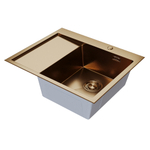 Мойка настол.монтаж 60х50 (3,0) прав. вып 3 1/2  MIXLINE ПРО С ФАСКОЙ 20см с сифоном (бронза)