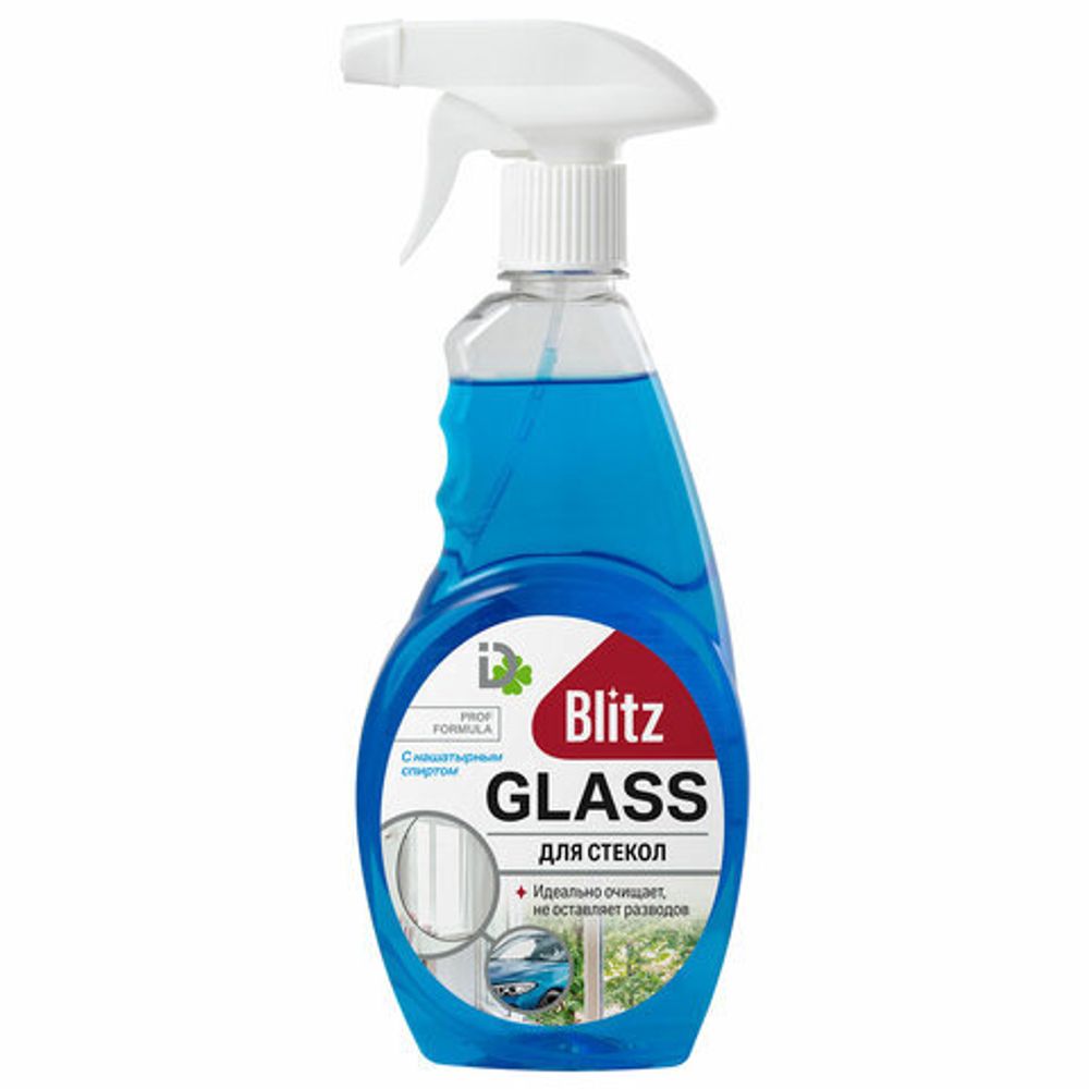 Средство для мытья стекол и зеркал с нашатырным спиртом 500 мл, BLITZ, рыспылитель, 9000004