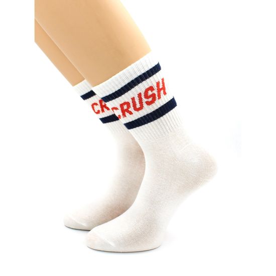Носки с надписью "CRUSH" белые Hobby Line