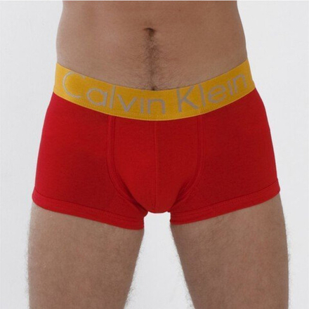 Мужские трусы боксеры красные с золотистой резинкой Calvin Klein Steel Golden Red