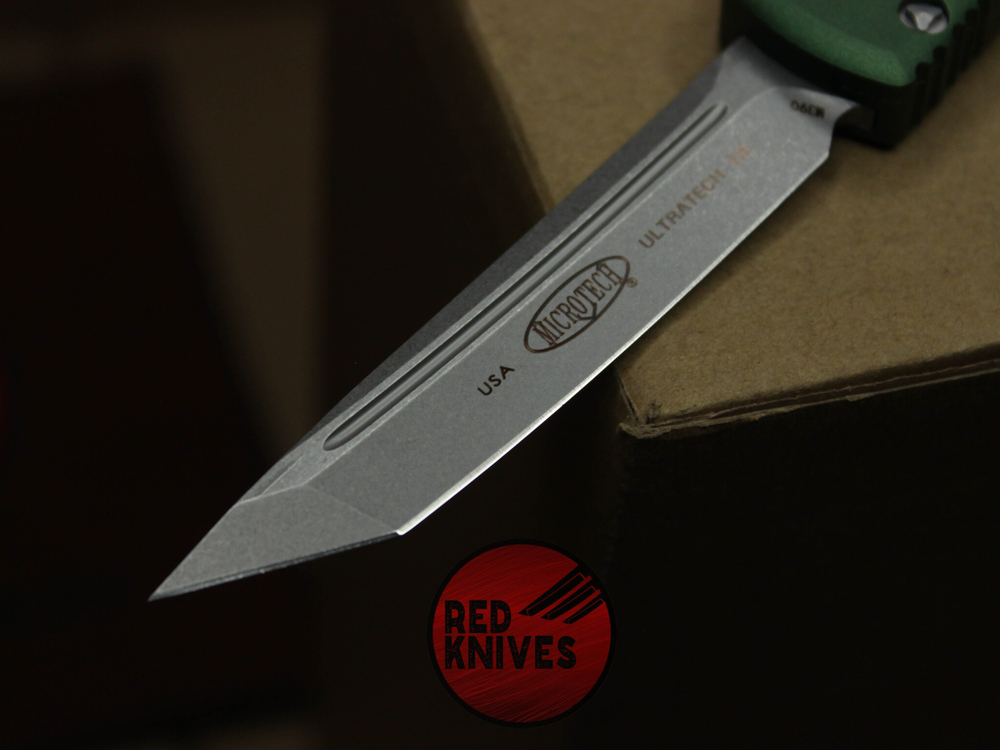 Нож Microtech Ultratech Tanto T/E A+++ - зеленая рукоять, клинок апокалиптик