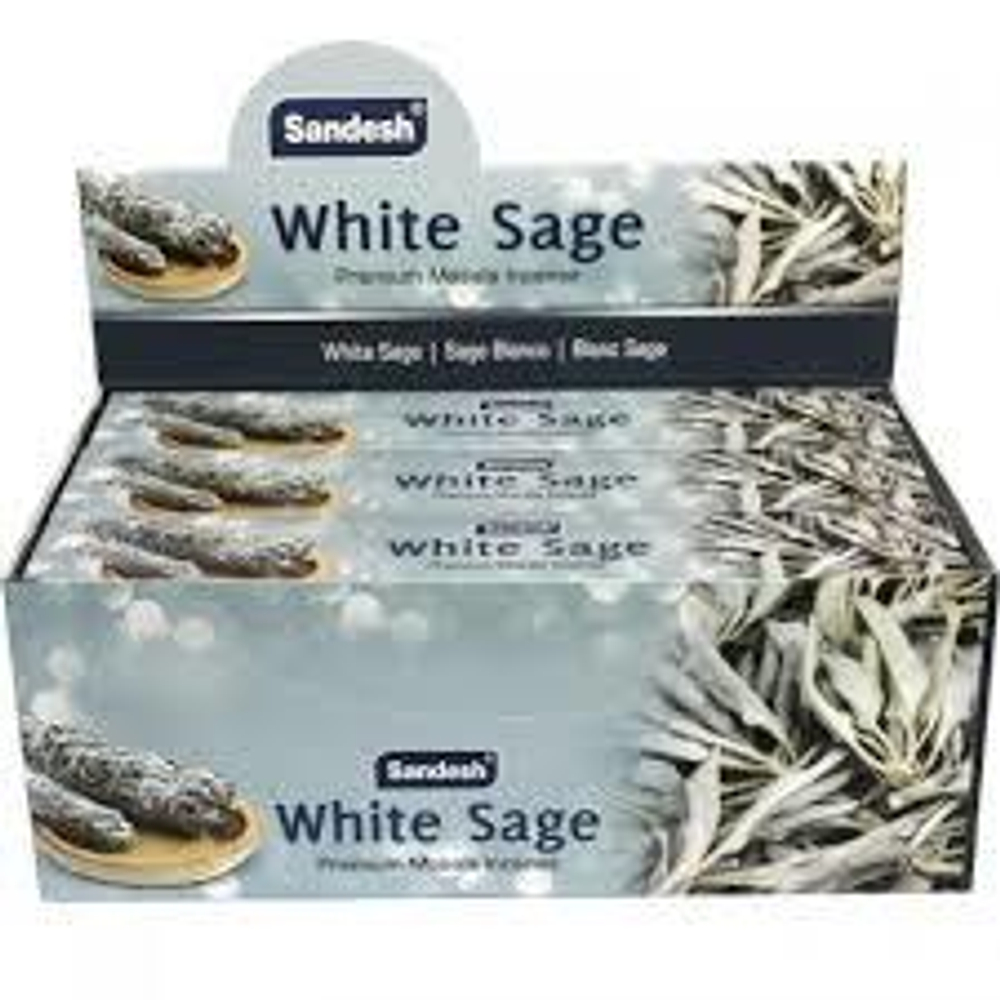 Sandesh White Sage Premium Благовоние-масала Белый Шалфей 15 г