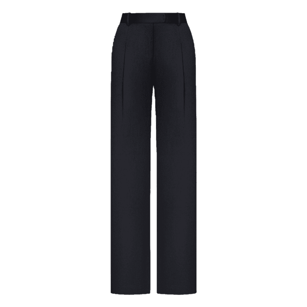 Брюки прямые из шерсти с поясом