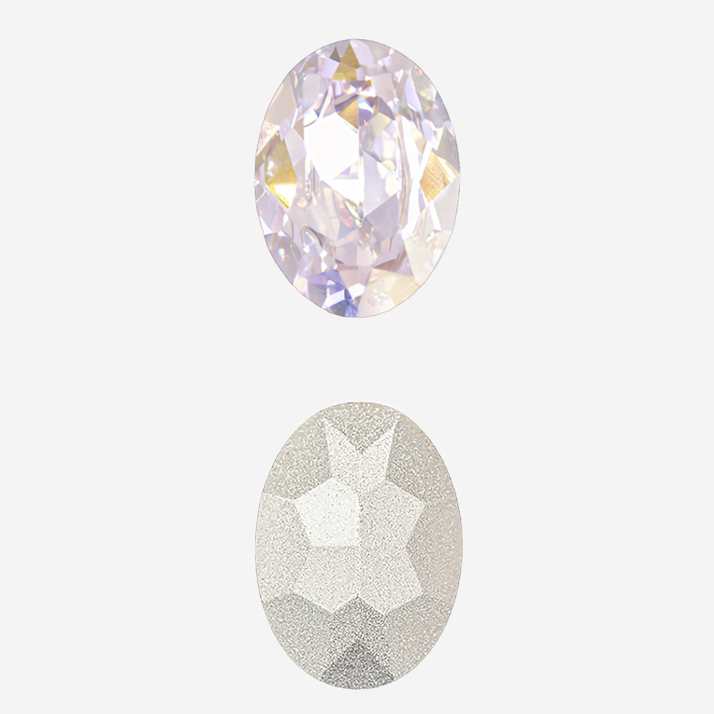 Кристалл Овал (Oval Fancy Stone), оттенок "Розовый перламутр"/"Pink Mother of Pearl", 14*10мм