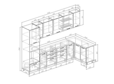 Кухонный гарнитур угловой Лада 3200х1400 столешница 26 мм