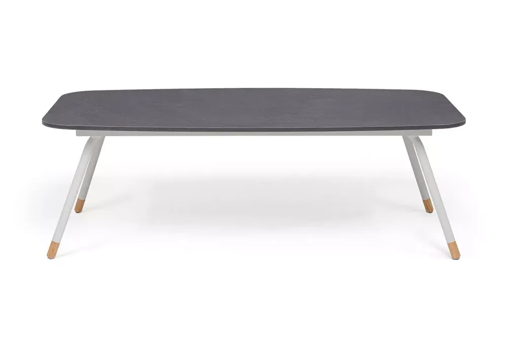 "Верона" журнальный стол из HPL 120х65, H40, каркас светло-серый (RA L7035) муар, цвет столешницы "серый гранит"