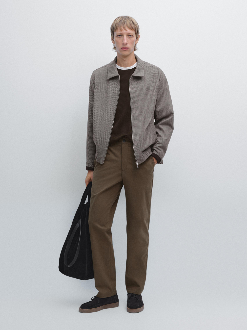 Massimo Dutti Брюки-джогерры свободного кроя, коричневый