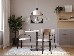 Стул Ror, Round, велюр, черный/бежевый