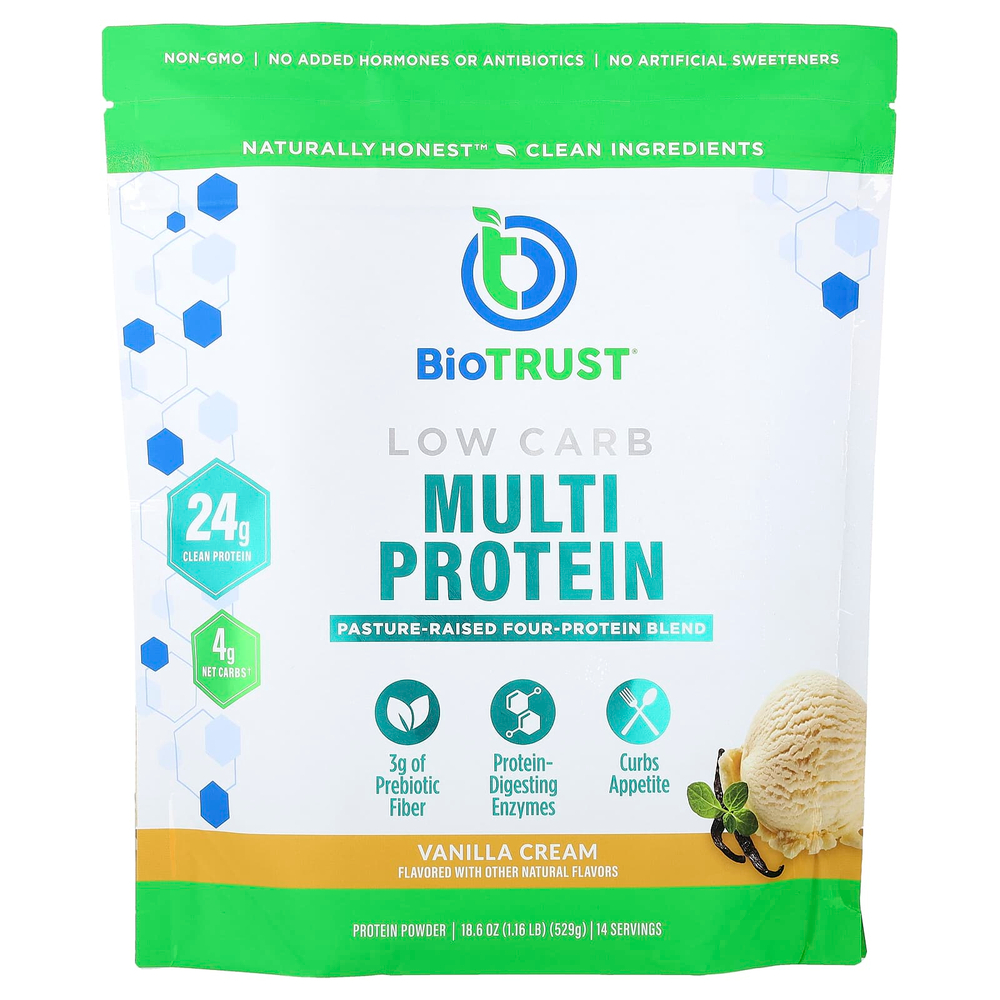 BioTRUST, низкоуглеводный, мультипротеиновый комплекс, со вкусом ванильного крема, 529 г (1,16 фунта)