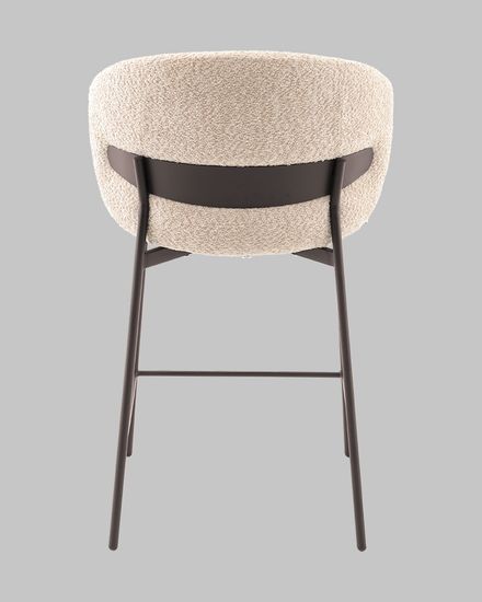 Стул полубарный Блейз букле капучино, каркас серо-коричневый