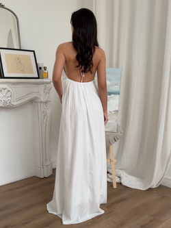 Сарафан хлопковый, длинный, на завязках через шею