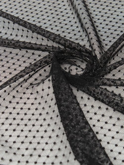 Сетка эластичная горошек в ромбик черная НОВАЯ метражом