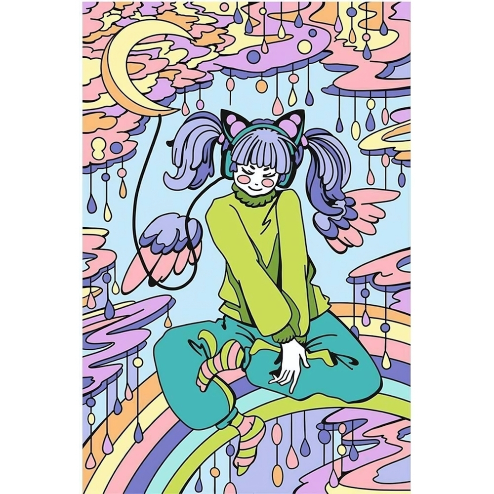 Картина по номерам 20*30см "Лунный блюз" (на подрам.) (Lori)