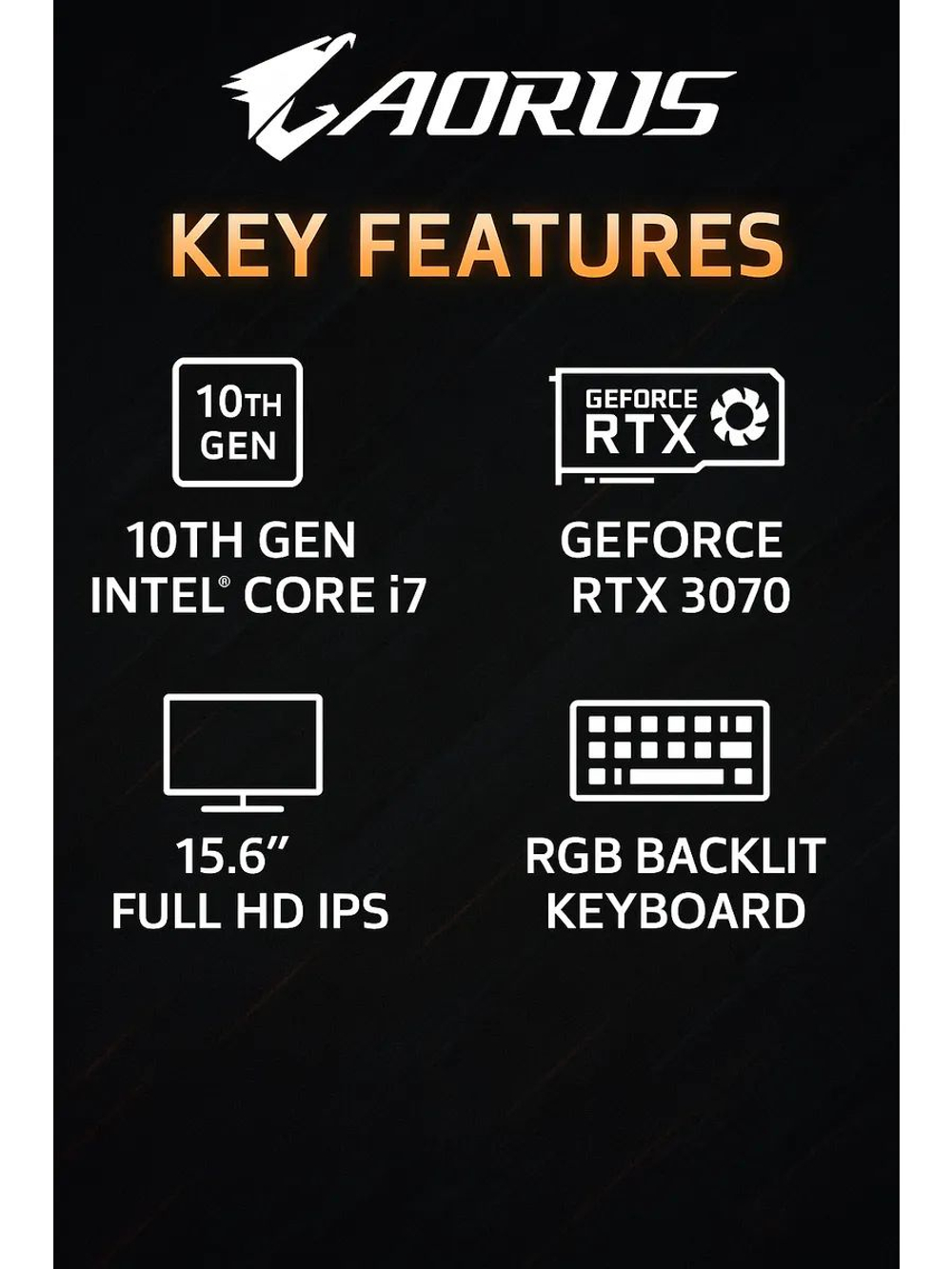 Ноутбук AORUS 15P XD Core i7 RTX 3070 16 ГБ SSD 512 ГБ