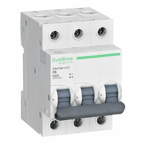 Автоматический выключатель City9 Set 6А С 3П 4,5кА Systeme Electric (автомат электрический) C9F34306