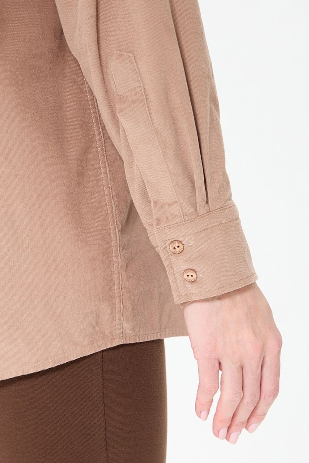 Рубашка Хельсинки удлиненная бежевый вельвет