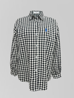 Рубашка WY 9005 в клеточку с длинным рукавом и логотипом на груди