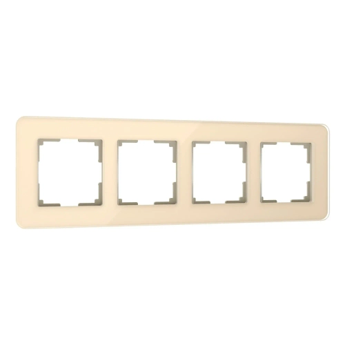 Рамка из стекла на 4 поста Elite айвори W0042443