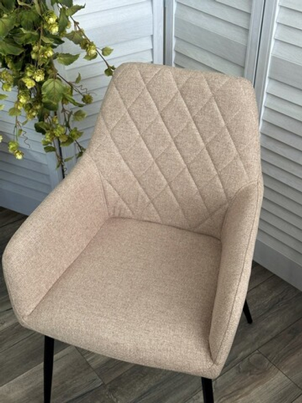 Стул М-City DISAUR Novara Barrel-09 Бежевый, ткань, Черный каркас