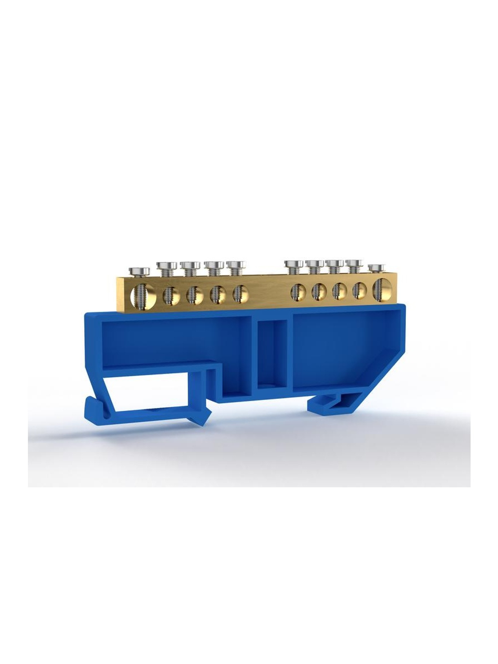 Шина нулевая на DIN-изоляторе 6х9мм 10 отвер. латунь TOKOV ELECTRIC TKE-BCB-69-10-DIN/N