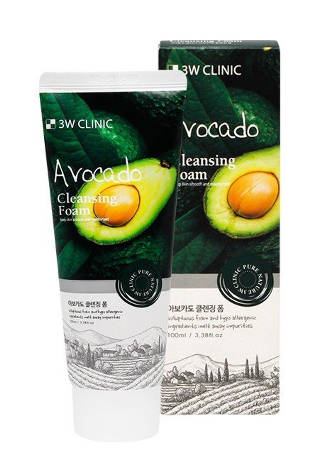 [3W Clinic] Avocado Cleansing Foam - Пенка для умывания с авокадо, 100 мл