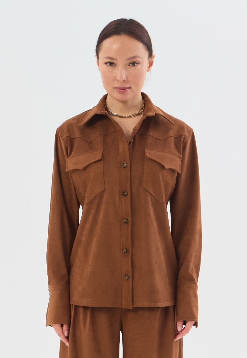 Рубашка из замши