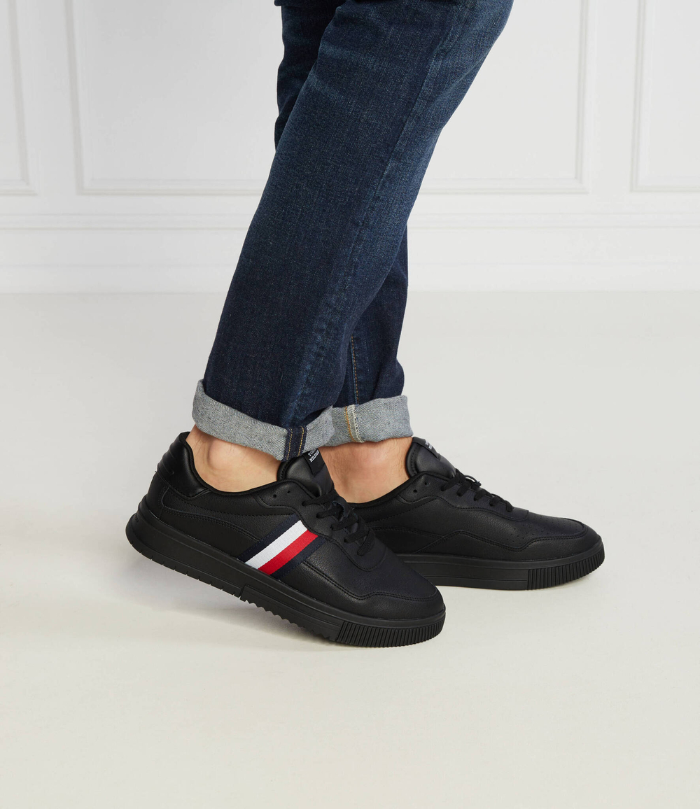 Кожаные кроссовки supercup leather stripes Tommy Hilfiger - черный(FM0FM04824)