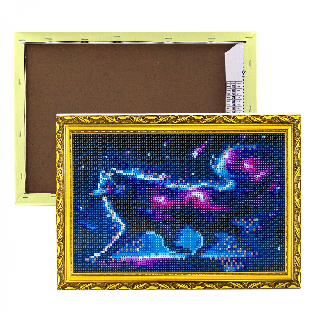 Алмазная мозаика Alingar, на подрамнике, с полным заполнением, (глянц), 20х30 см, 19 цветов, "Звездный волк"