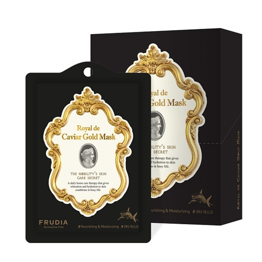 Маска для лица экстрактом икры и золотом Омолаживающая Frudia Royal de Caviar Gold Mask 10x27мл