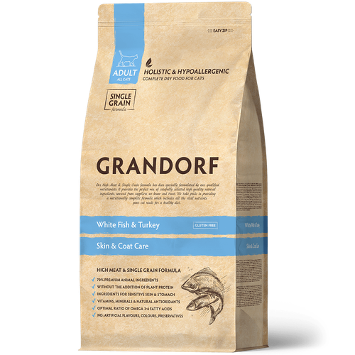 Grandorf Cat корм сухой для кошек белая рыба с индейкой