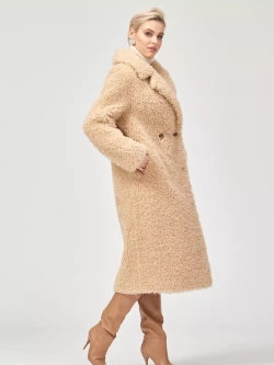 Шуба женская чебурашка тедди эко, бежевая, SilverFox