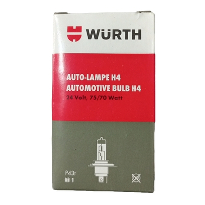 Лампа H4 24Volt, 75/70Watt, Wurth, Германия
