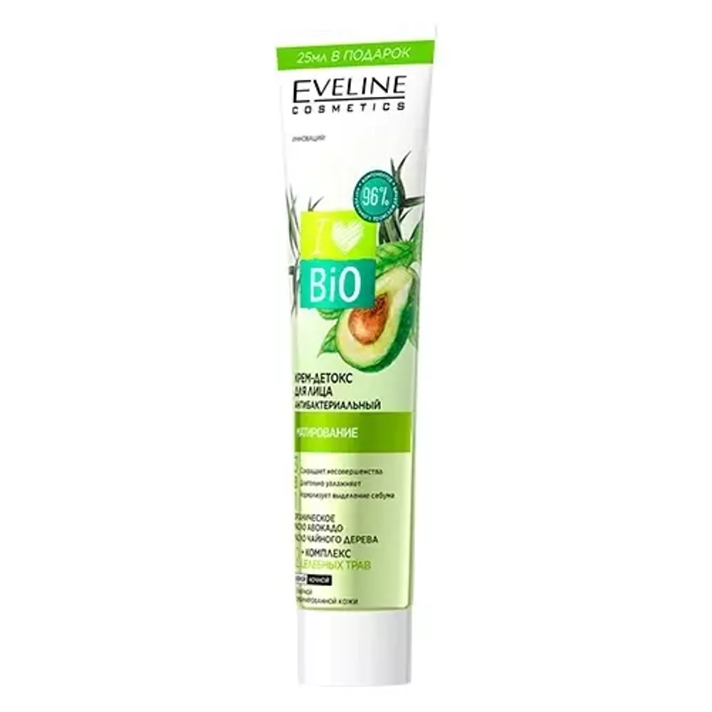 EVELINE I Love Bio+Комплекс 12 Целебных трав Крем-Детокс д/лица Антибак.-матирование 125мл (*10*60)