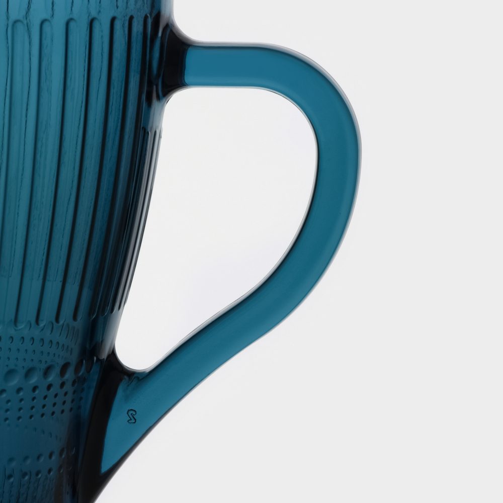 Кружка стеклянная «Луиз», 280 мл, цвет лондон топаз