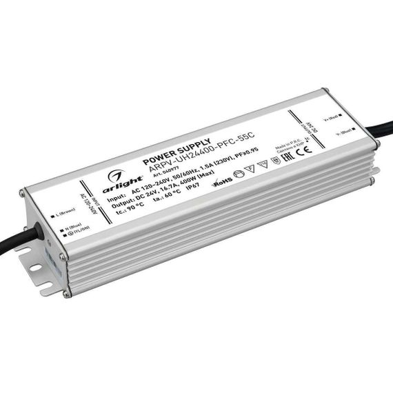 Блок питания Arlight ARPV-UH24400-PFC-55C 24V 400W IP67 16,7A 040977