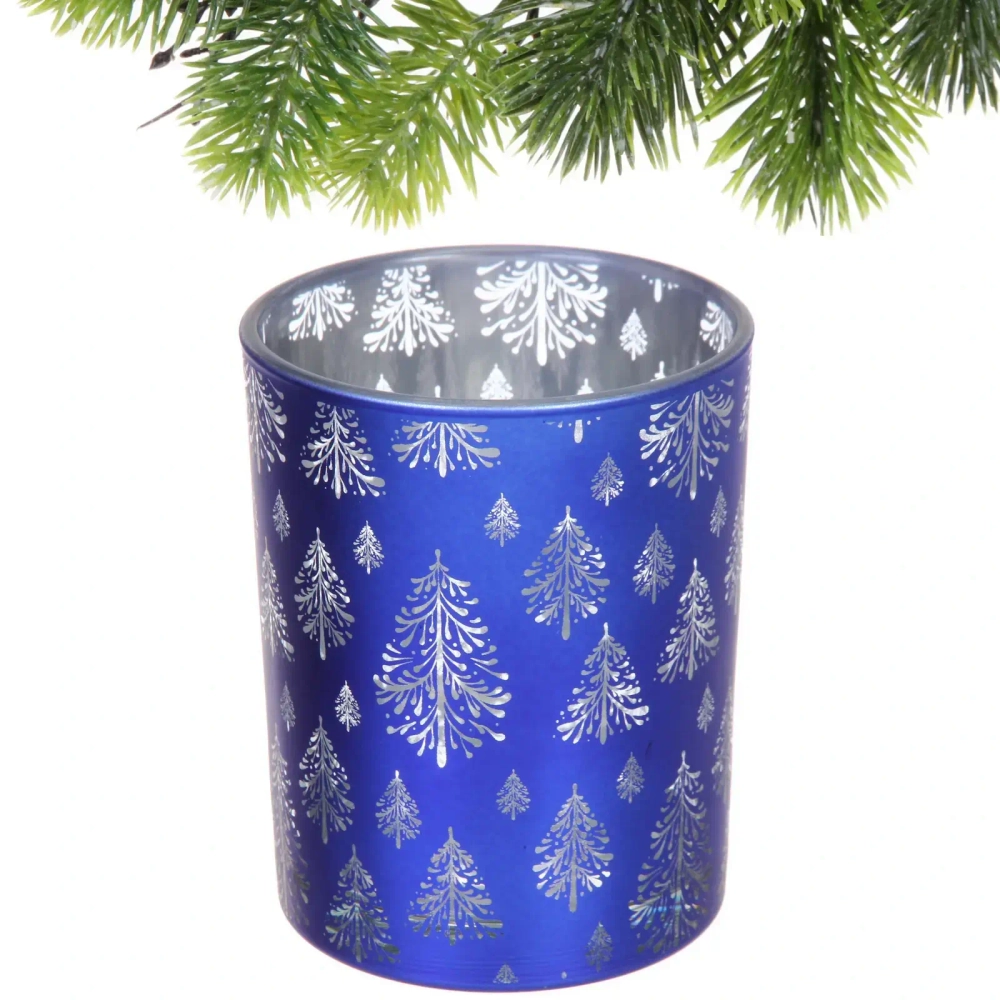 Подсвечник «Сказочная метель» 10*12,5 см, Синий