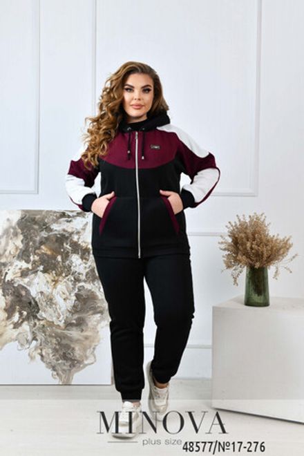 Костюм 17-276-черный-марсала Minova Фото 2