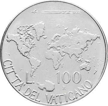 100 лир 1985 Ватикан