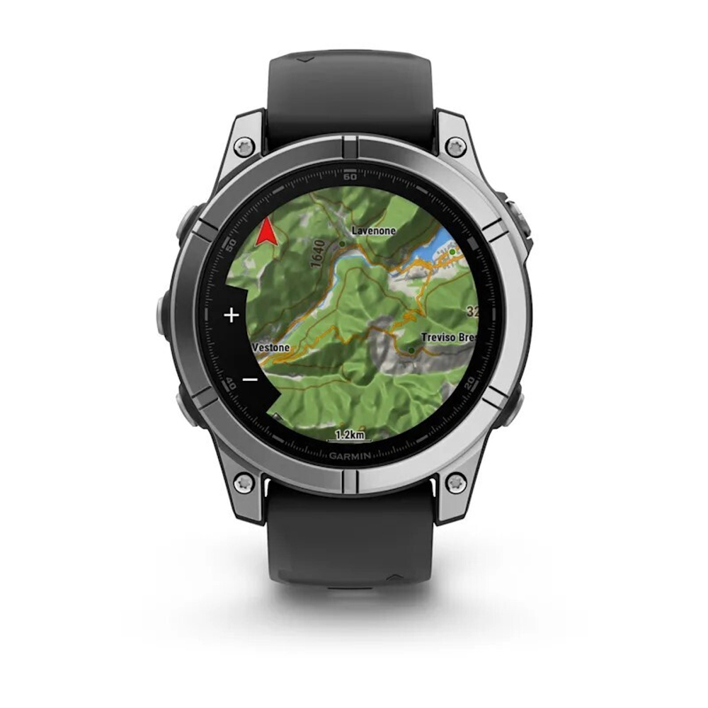 Умные часы Garmin Fenix E, 47 мм, AMOLED, stainless steel with a black silicone band