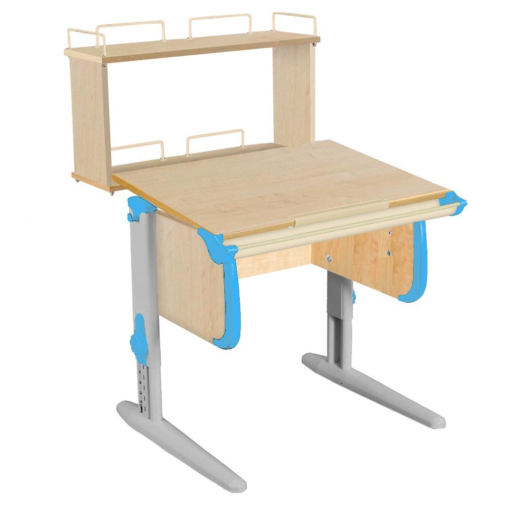 Растущая парта Дэми СУТ 24 с задней двухъярусной полкой СУТ.14.250 (750×880 мм)