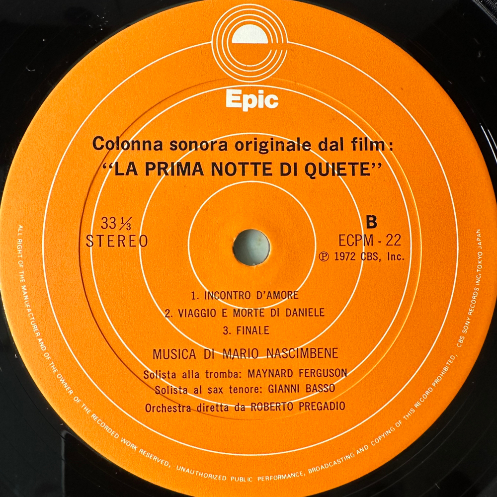 La Prima Notte Di Quiet -  The Original Motion Picture Soundtrack (Япония 1973г.)