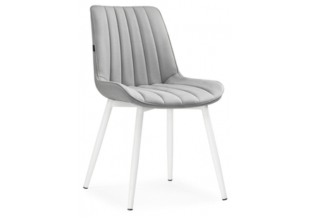Стул на металлокаркасе Woodville Бриджеш velutto 52, белый, ножки белые