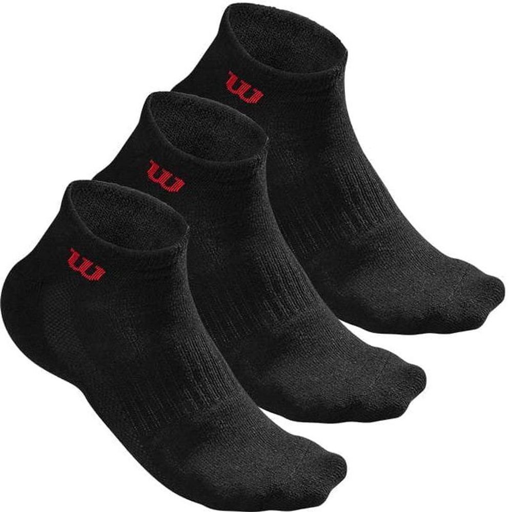 Носки теннисные Wilson Men&#39;s Quarter Sock 3 - black