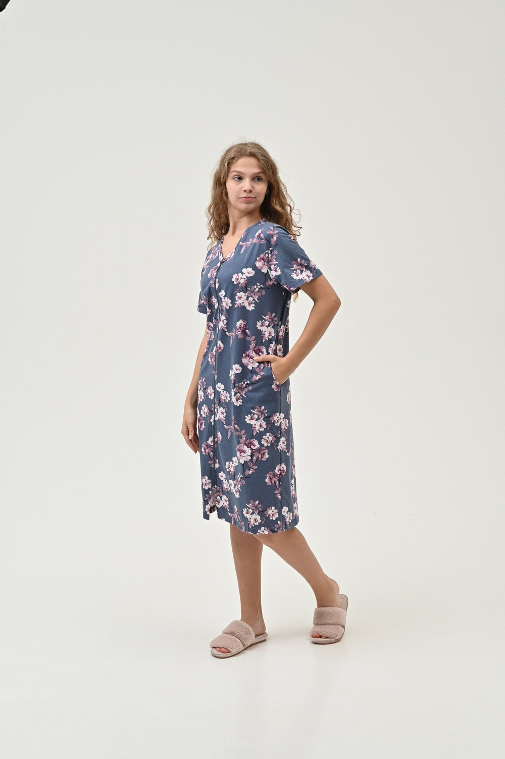 Халат узор цветы