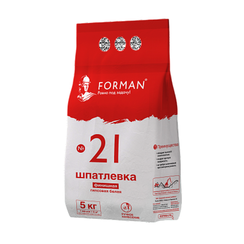 ФОРМАН 21 Шпатлевка гипсовая финишная белая 25кг по низкой цене
