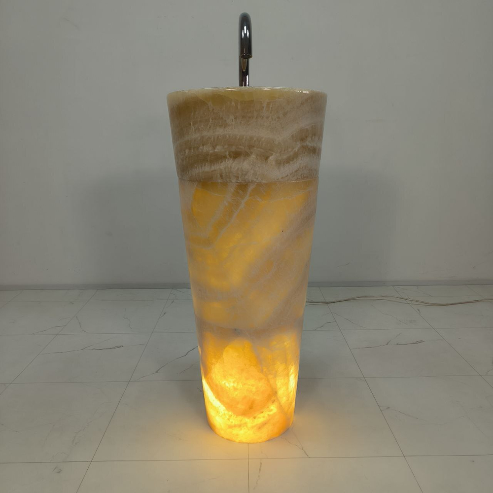 Раковина напольная из оникса Yellow ON-55007 90*40*40  0205