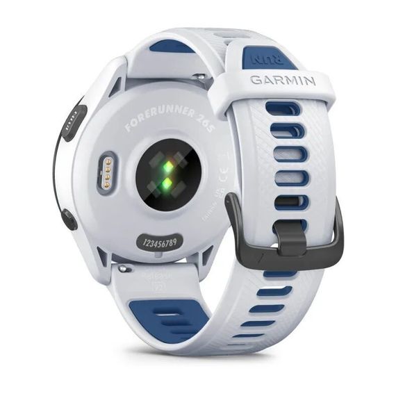 Умные часы Garmin Forerunner 265 белые с бело-синим ремешком
