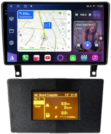 Магнитола для Opel Antara 2006-2015 (перенос БК вниз, черная) - FarCar 7282B на Android 13, QLED+2K, TS10, CarPlay, 4G SIM-слот