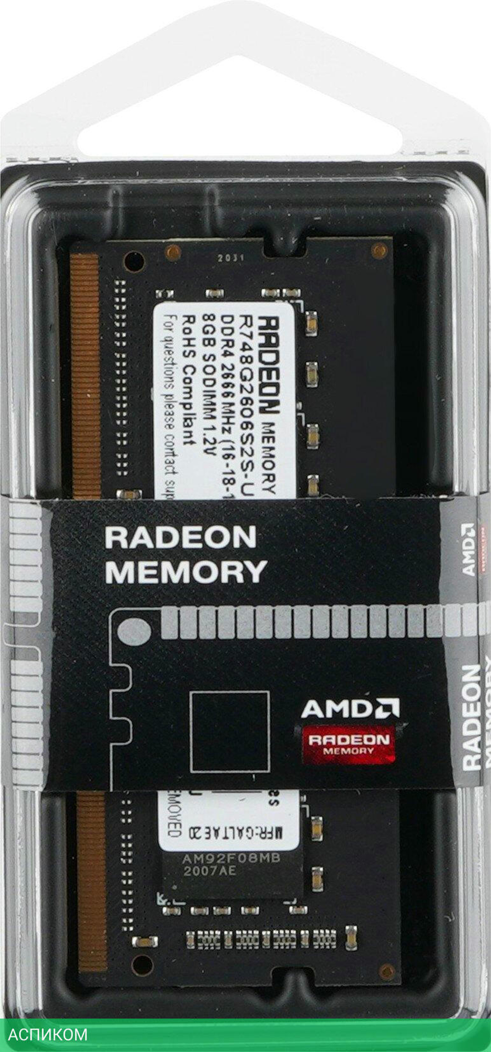Оперативная память AMD Radeon R7 8GB DDR4 SODIMM PC4-21300 (R748G2606S2S-U)