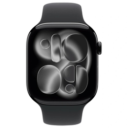 Умные часы Apple Watch Series 11, 46 мм, алюминий цвета «Jet Black», спортивный ремешок "Black", S/M (MEUW4)